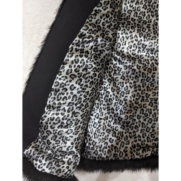 Peter NYGard Black Faux Fur Vest Studded Collar & Animal Print Lining Size M - Picture 11 of 11